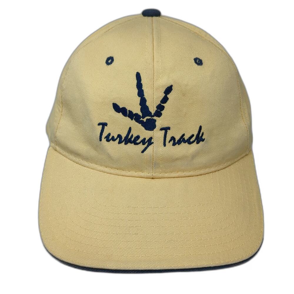 Town Talk Baseball Cap Yellow One Size Turkey Track Bear Strapback Cotton Hat
